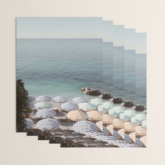 Seaside Patterns - Pastel Umbrella Coastal Print Wrapping Paper Gallery Image 3