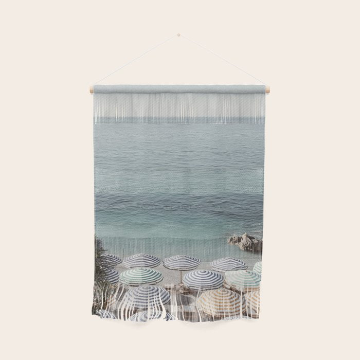 Seaside Patterns - Pastel Umbrella Coastal Print Wall Hanging Gallery Image 1