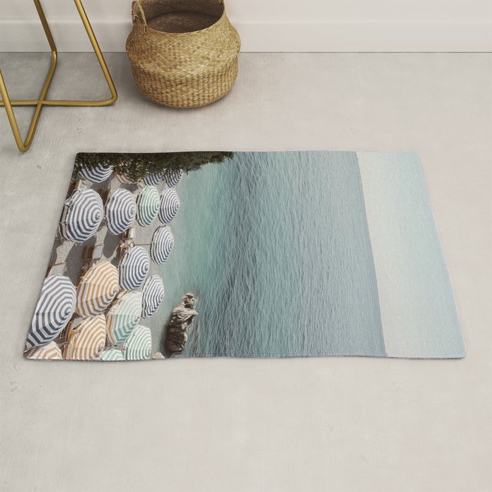 Seaside Patterns - Pastel Umbrella Coastal Print Rug Gallery Image 1
