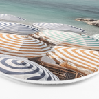 Seaside Patterns - Pastel Umbrella Coastal Print Bath Mat Gallery Image 3
