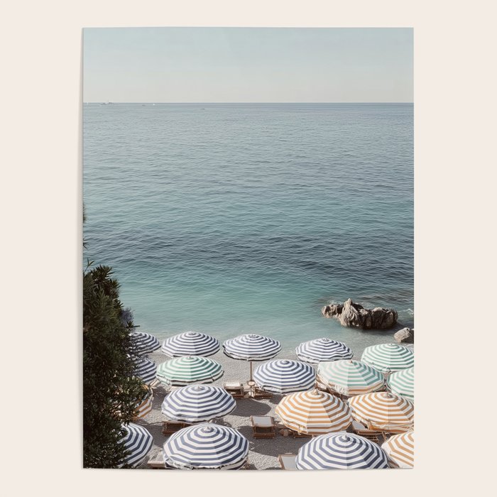 Seaside Patterns - Pastel Umbrella Coastal Print Poster Gallery Image 4