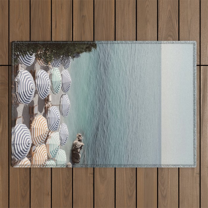 Seaside Patterns - Pastel Umbrella Coastal Print Outdoor Rug Gallery Image 1