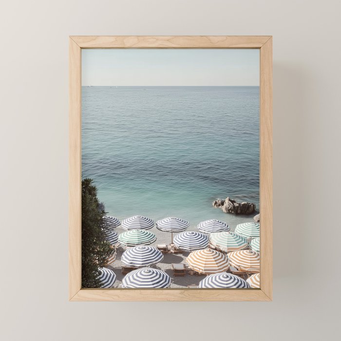 Seaside Patterns - Pastel Umbrella Coastal Print Mini Art Print Gallery Image 1