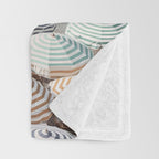 Seaside Patterns - Pastel Umbrella Coastal Print Throw Blanket Gallery Image 3