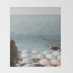 Seaside Patterns - Pastel Umbrella Coastal Print Throw Blanket Gallery Image 2
