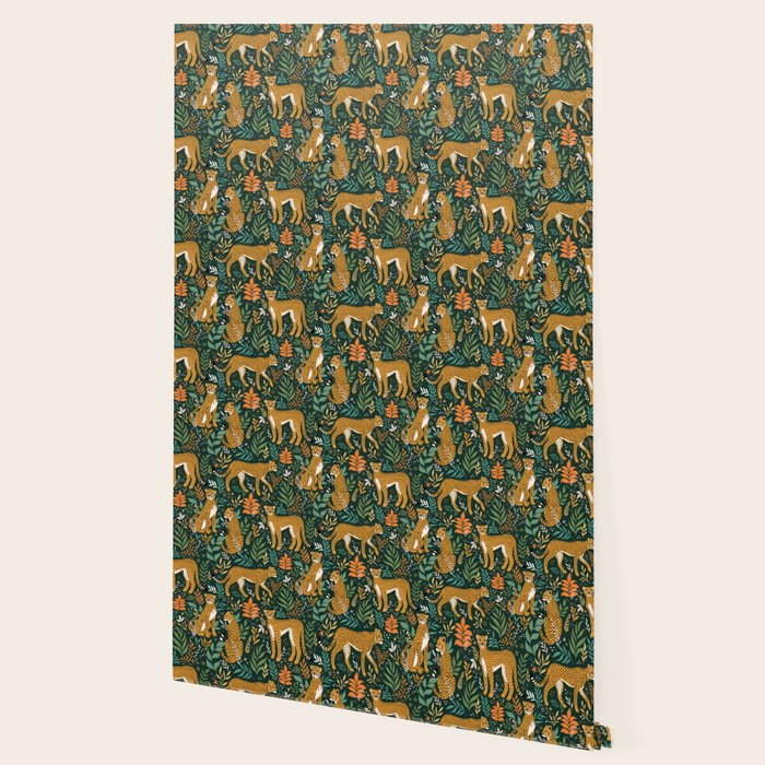 Spring Cheetah Pattern II - Lush Green Wallpaper Gallery Image 2