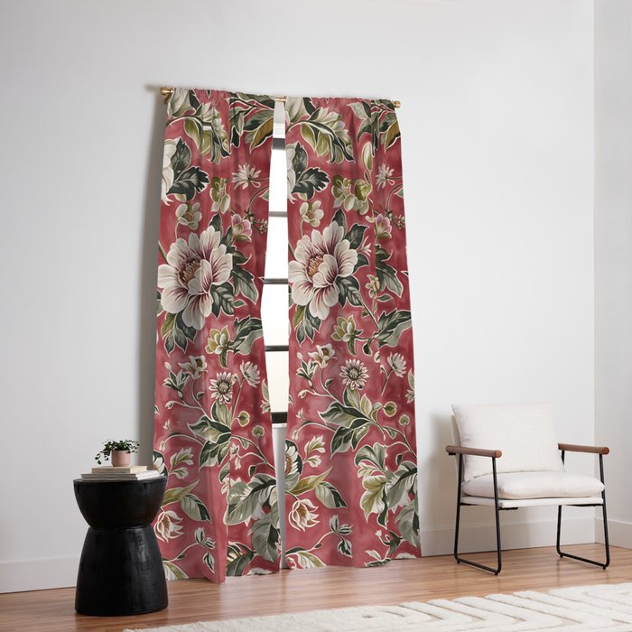 Peruvian Pink Floral Window Curtain Gallery Image 2