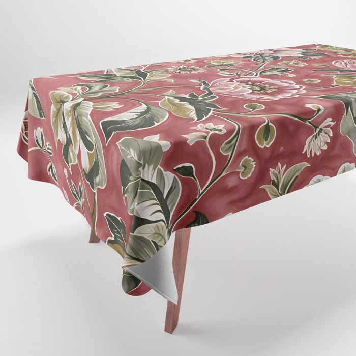 Peruvian Pink Floral Tablecloth Gallery Image 1