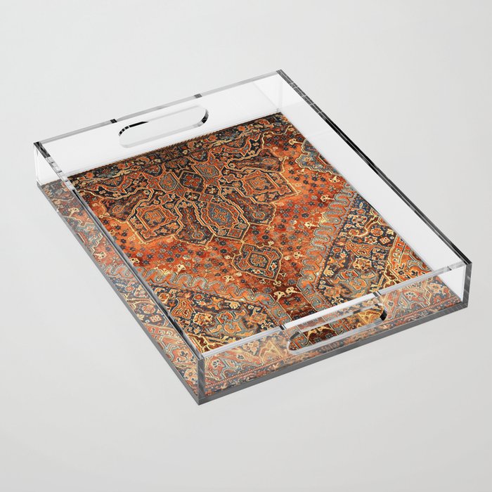 N198 - Vintage Heritage Traditional Golden Berber Moroccan Style Acrylic Tray Gallery Image 1
