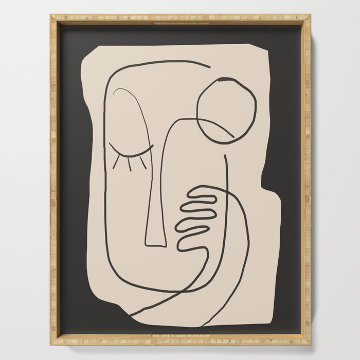 Abstract Face 4 Serving Tray Gallery Image 1