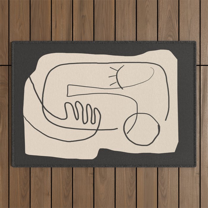 Abstract Face 4 Outdoor Rug Gallery Image 1