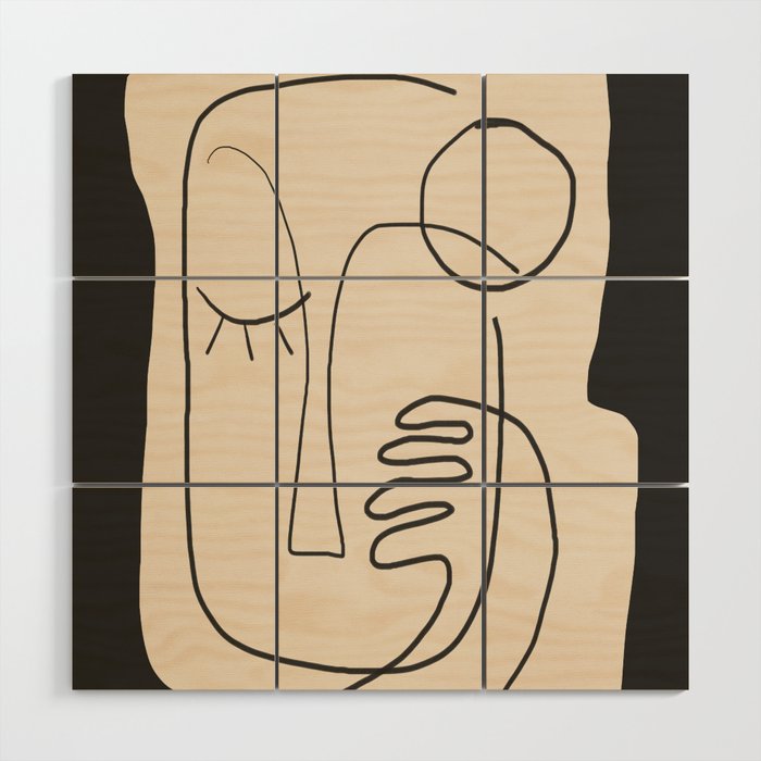 Abstract Face 4 Wood Wall Art Gallery Image 1