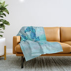 Blue Seahorse Couple Underwater Throw Blanket Gallery Image 1
