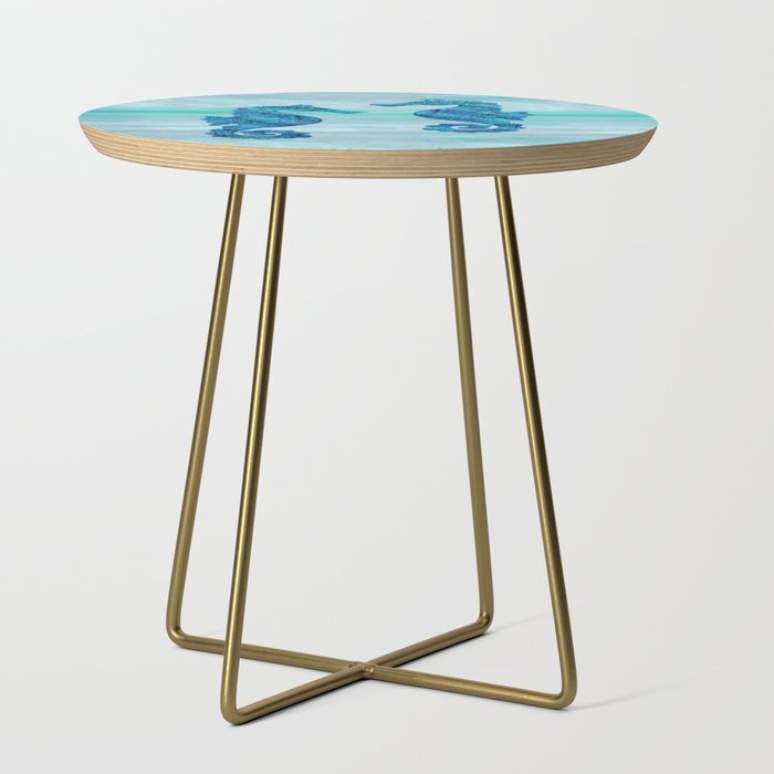 Blue Seahorse Couple Underwater Side Table Gallery Image 1