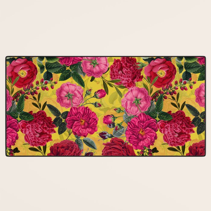 Vintage & Shabby Chic - Summer Tropical Roses Flower Garden Desk Mat Gallery Image 3