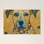 Blue and Gold Klimt Dog Welcome Mat Gallery Image 1