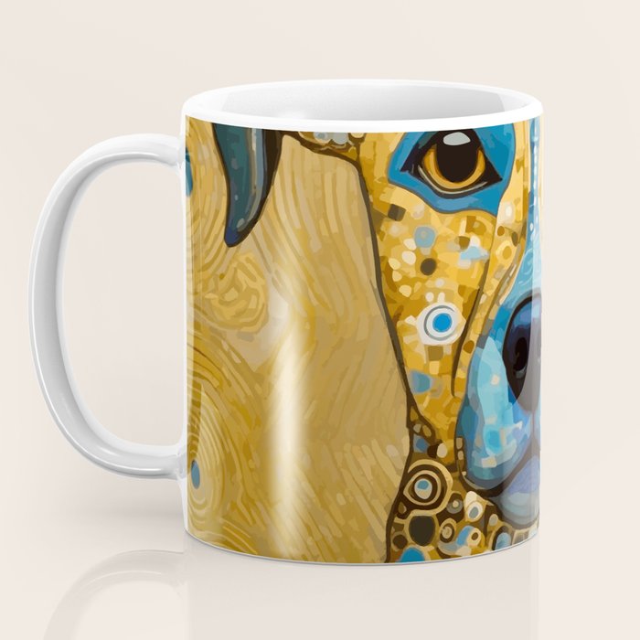 Blue and Gold Klimt Dog Coffee Mug Gallery Image 3