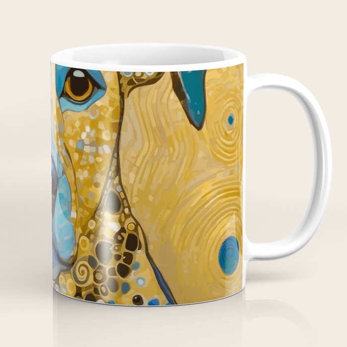 Blue and Gold Klimt Dog Coffee Mug Gallery Image 1