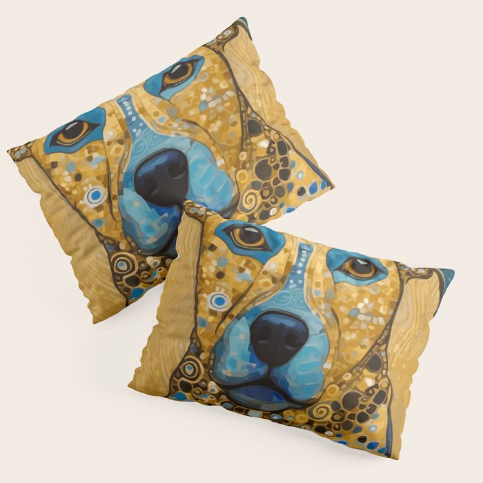 Blue and Gold Klimt Dog Pillow Sham Gallery Image 3