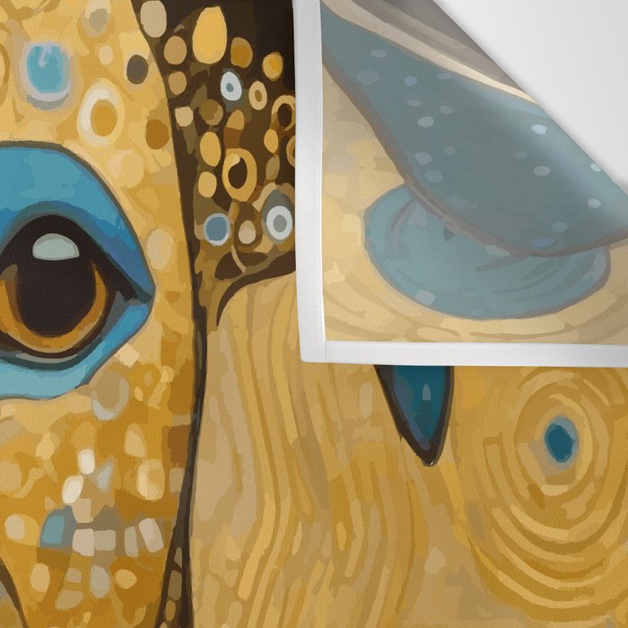 Blue and Gold Klimt Dog Wall Tapestry Gallery Image 3