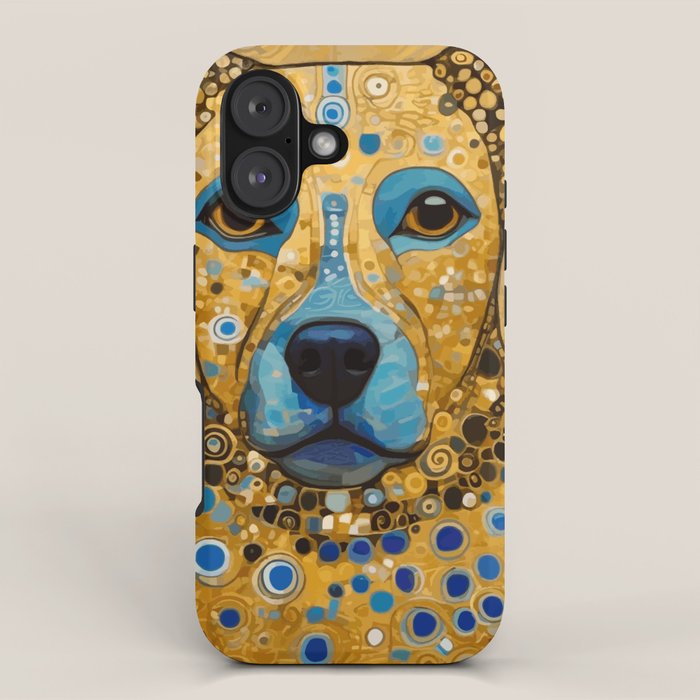 Blue and Gold Klimt Dog iPhone Case Gallery Image 1