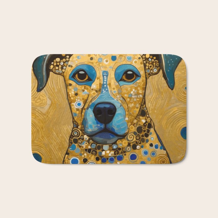 Blue and Gold Klimt Dog Bath Mat Gallery Image 1
