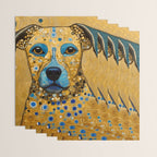 Blue and Gold Klimt Dog Wrapping Paper Gallery Image 3