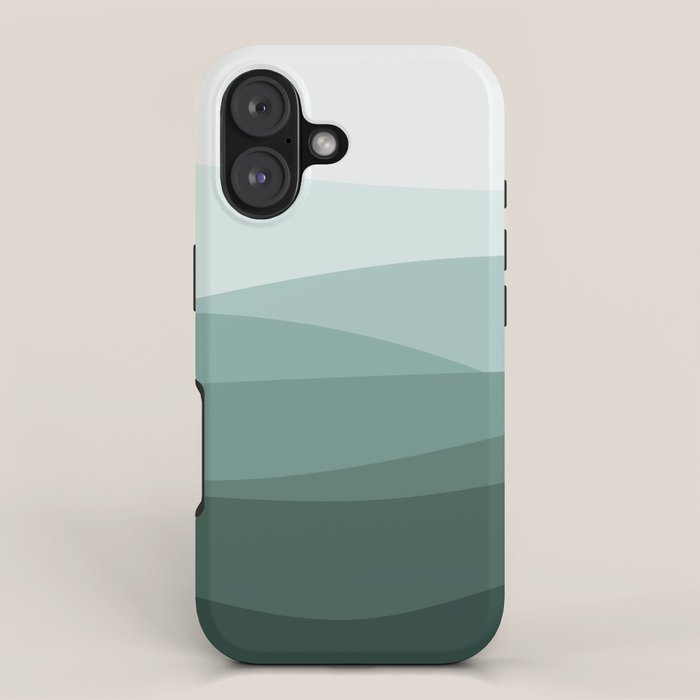 Mountain, Landscape, Green, Ombre Paintings iPhone Case Gallery Image 1