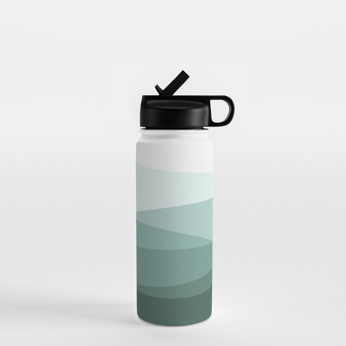 Mountain, Landscape, Green, Ombre Paintings Water Bottle Gallery Image 1