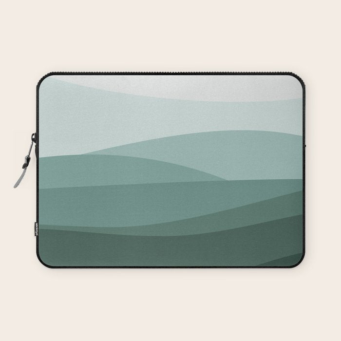 Mountain, Landscape, Green, Ombre Paintings Laptop Sleeve Gallery Image 1