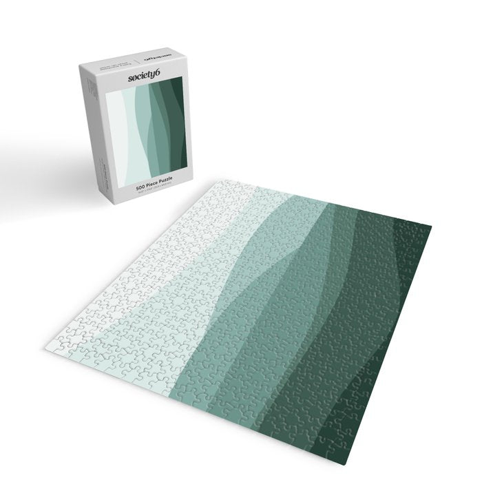 Mountain, Landscape, Green, Ombre Paintings Jigsaw Puzzle Gallery Image 2