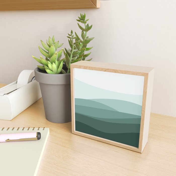 Mountain, Landscape, Green, Ombre Paintings Mini Art Print Gallery Image 2