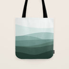 Mountain, Landscape, Green, Ombre Paintings Tote Bag Gallery Image 1