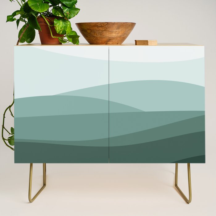 Mountain, Landscape, Green, Ombre Paintings Credenza Gallery Image 1