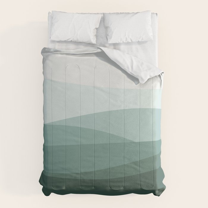 Mountain, Landscape, Green, Ombre Paintings Comforter Gallery Image 6