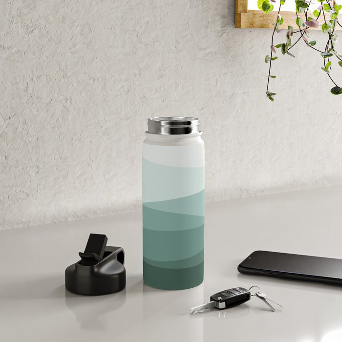 Mountain, Landscape, Green, Ombre Paintings Water Bottle Gallery Image 4