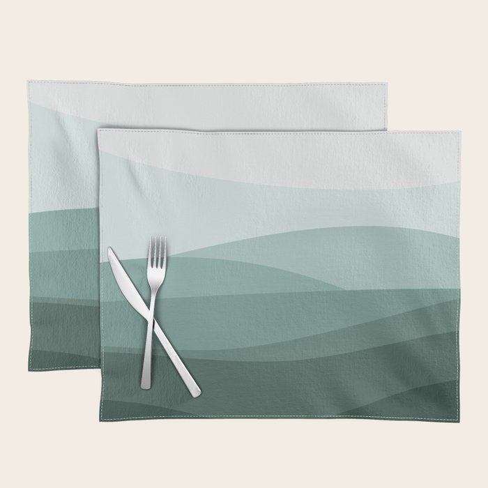 Mountain, Landscape, Green, Ombre Paintings Placemat Gallery Image 1