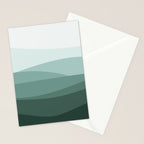 Mountain, Landscape, Green, Ombre Paintings Stationery Card Gallery Image 2