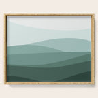 Mountain, Landscape, Green, Ombre Paintings Serving Tray Gallery Image 1
