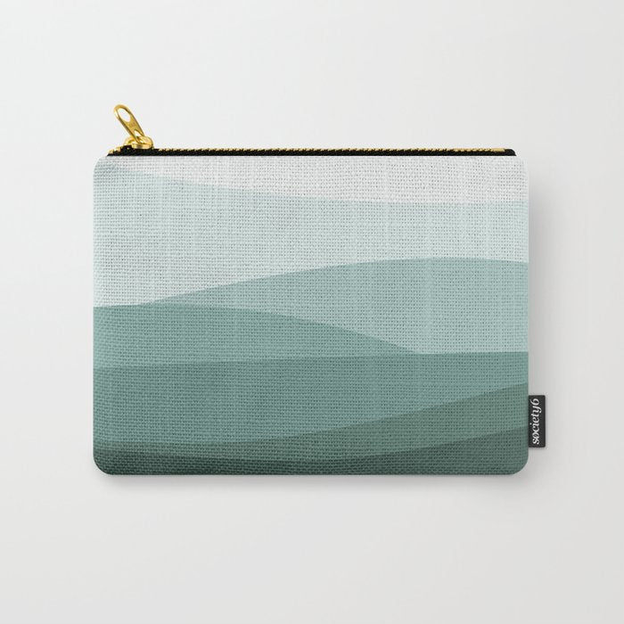 Mountain, Landscape, Green, Ombre Paintings Carry All Pouch Gallery Image 1