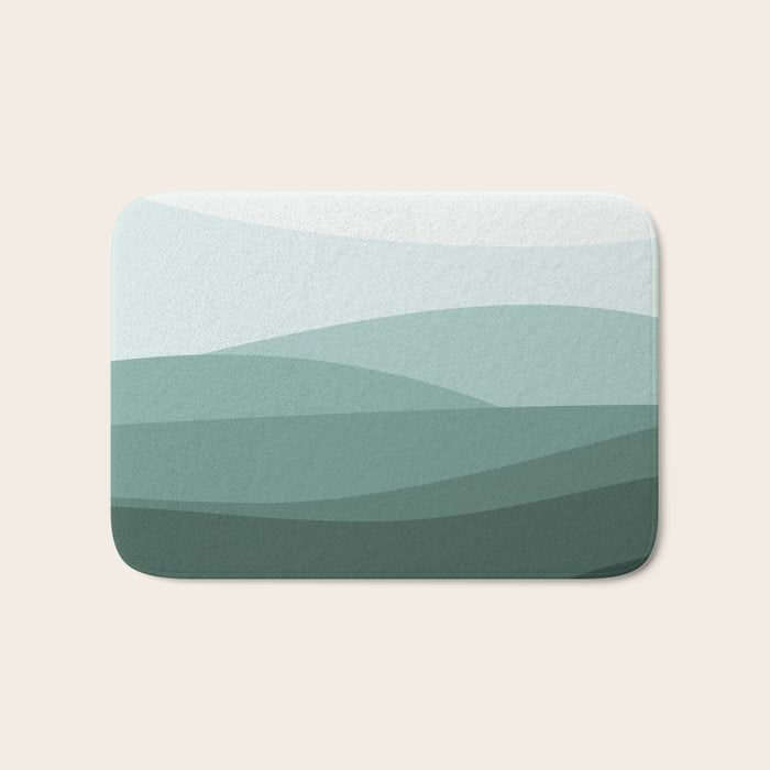 Mountain, Landscape, Green, Ombre Paintings Bath Mat Gallery Image 1