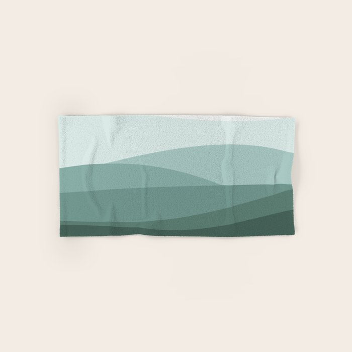Mountain, Landscape, Green, Ombre Paintings Bath Towel Gallery Image 1