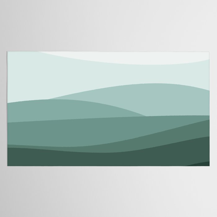 Mountain, Landscape, Green, Ombre Paintings Tablecloth Gallery Image 2