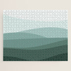 Mountain, Landscape, Green, Ombre Paintings Jigsaw Puzzle Gallery Image 1