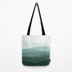 Mountain, Landscape, Green, Ombre Paintings Tote Bag Gallery Image 2