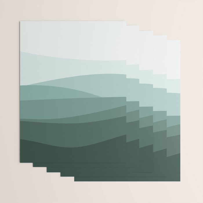 Mountain, Landscape, Green, Ombre Paintings Wrapping Paper Gallery Image 3