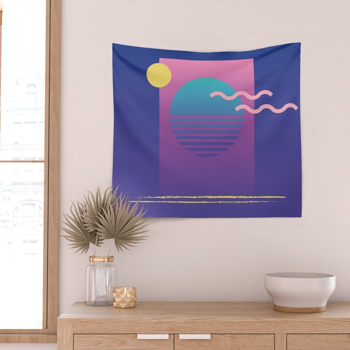 Memphis Pattern 36 / 80s - 90s Retro Wall Tapestry Gallery Image 2
