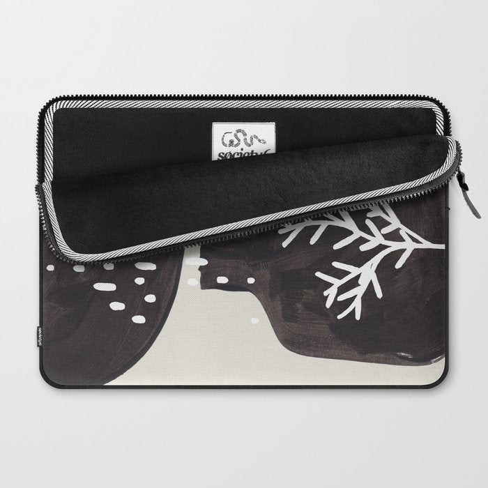 Mid Century Minimalist Black Ink Tribal Vase Abstract Vase Shapes Floral Plant Laptop Sleeve Gallery Image 2