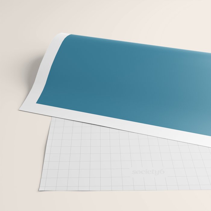 T-Rex Dinosaur Fossil / Skeleton in blue Wrapping Paper Gallery Image 2