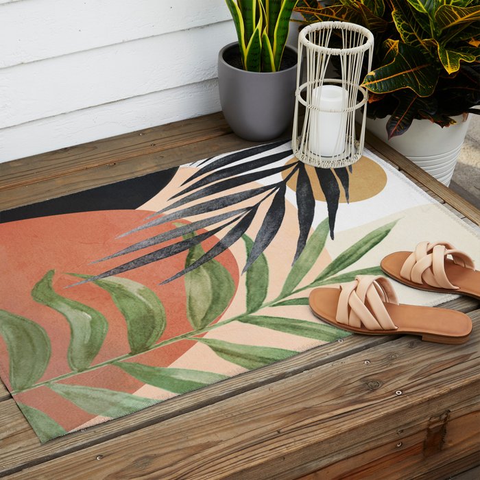 Abstract Tropical Art VI Outdoor Rug Gallery Image 2